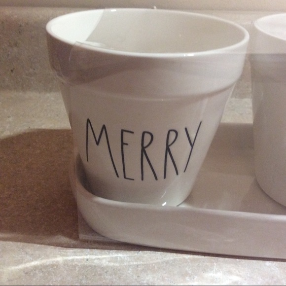 Rae Dunn 4 Piece Ceramic Planter Set - Picture 3 of 5